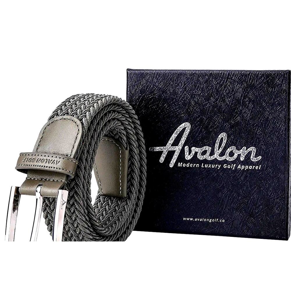 Avalon Men’s Golf Belt:  Olive Green Braided Stretch Belt New in Box!
